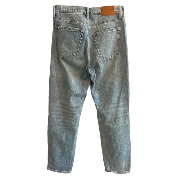 Lucky Brand High Rise Ripped Drew Mom Jean Atmosphere Dest Blue Washed Sz 4/27 - Picture 3 of 7